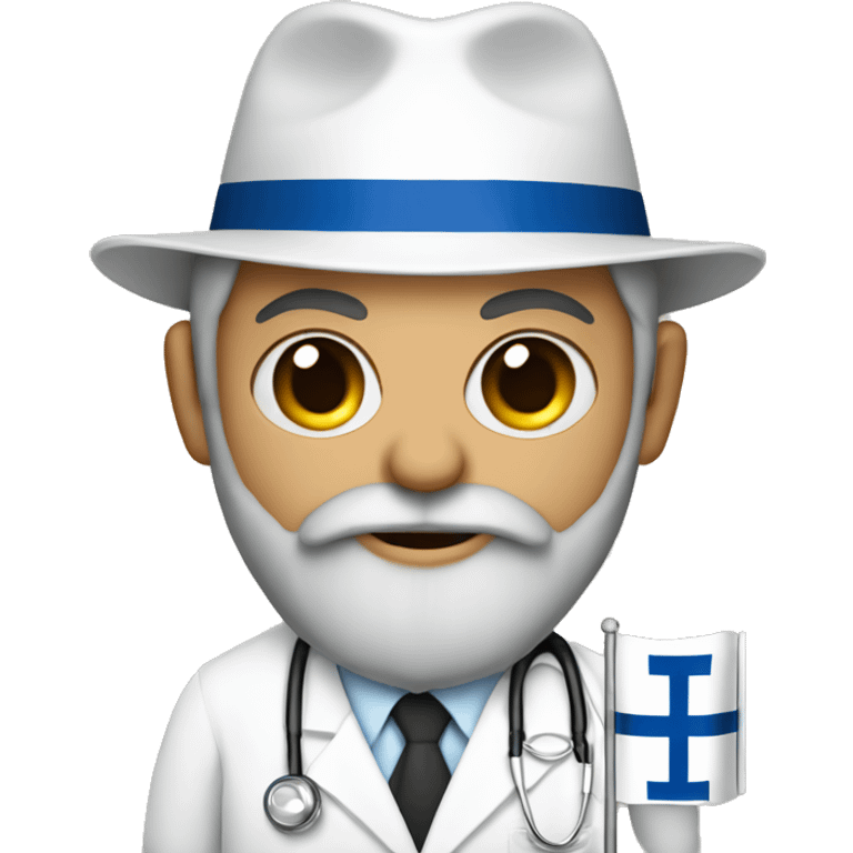 rabbi with Sidelocks holding israel flag who is a doctor  emoji