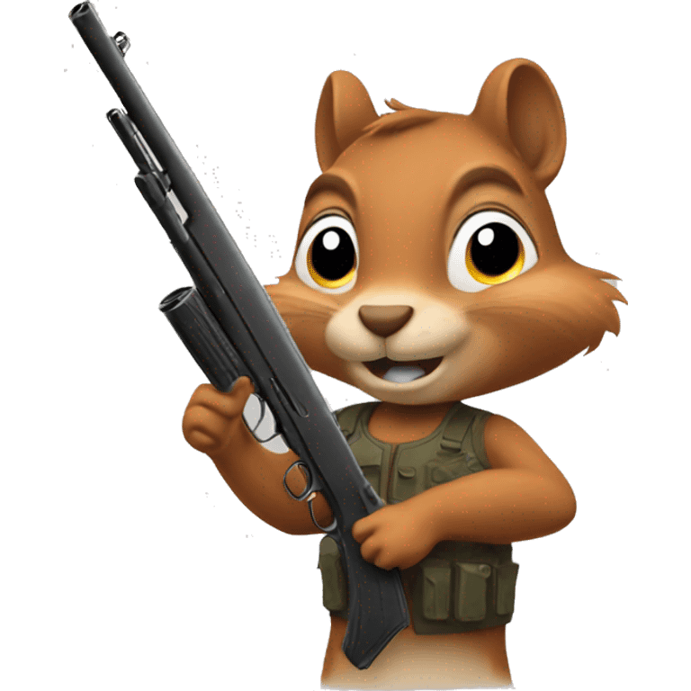 squirrel holding a shotgun emoji