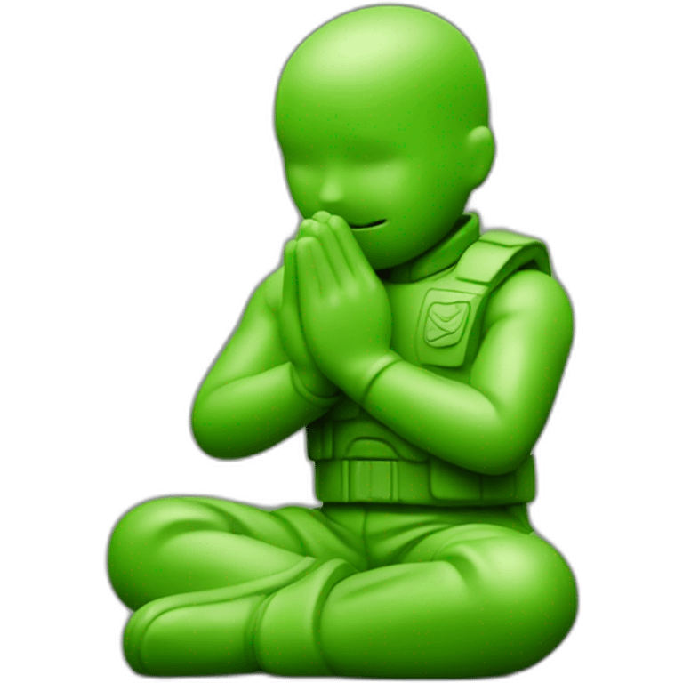 green army man toy praying emoji