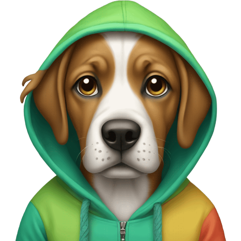 Dog wearing a hoodie  emoji