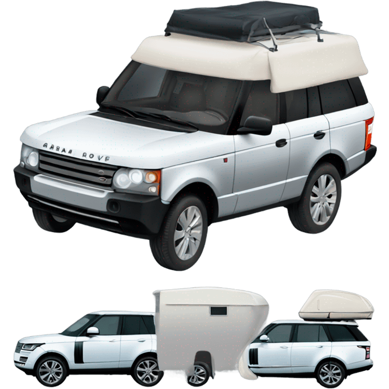 Black Range Rover with caravan  emoji