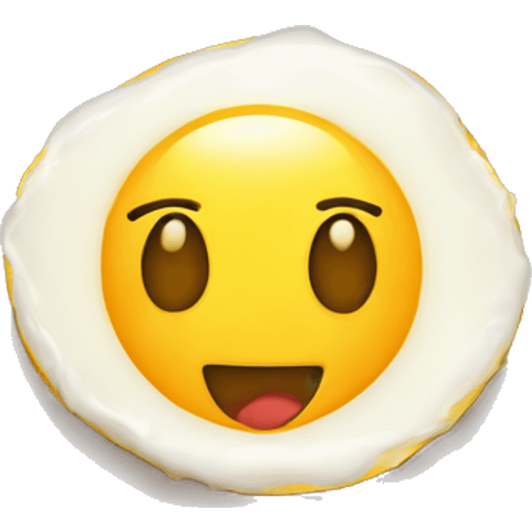 A sunny side up egg with smiley fsce emoji