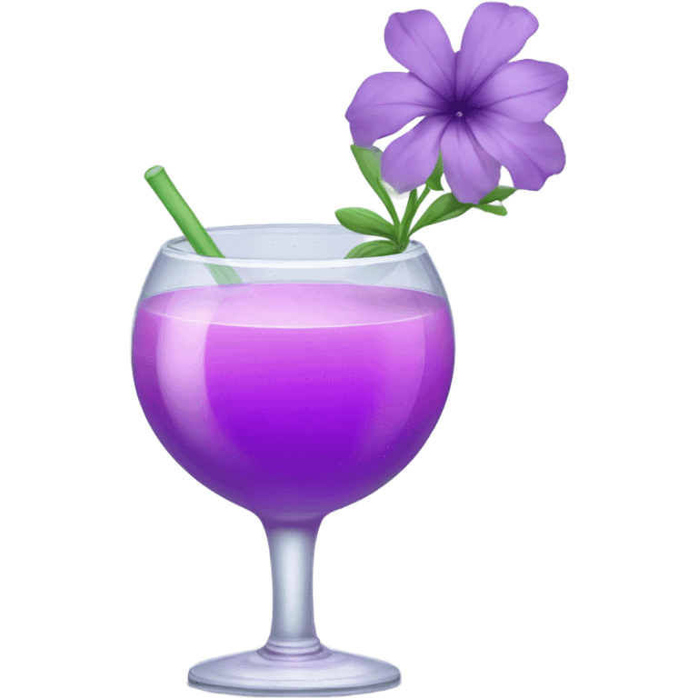 Cocktail with light purple flowers emoji