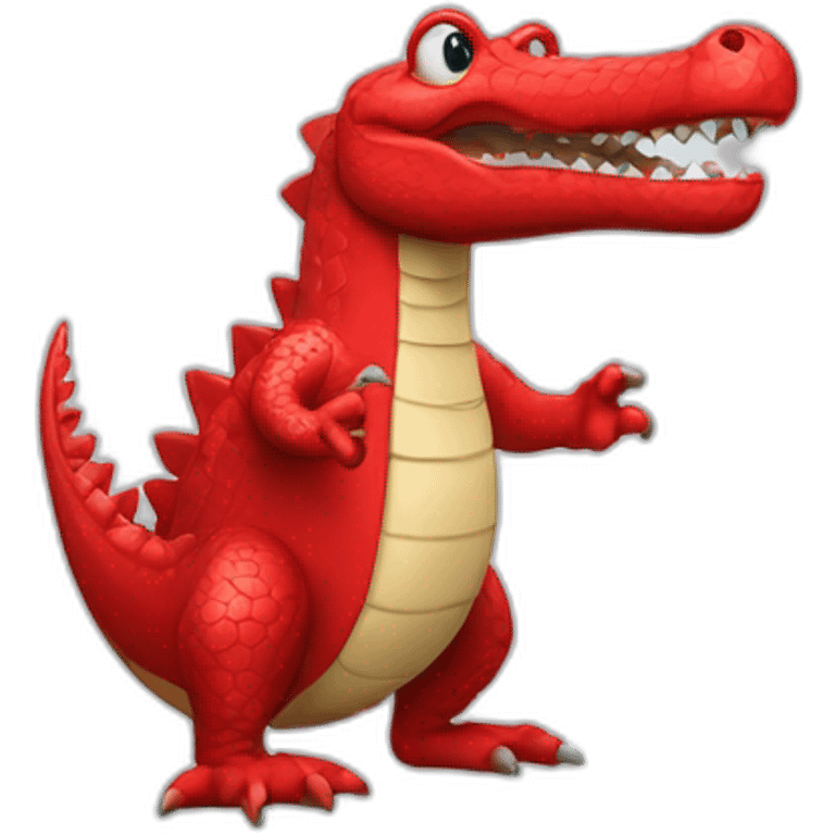 red crocodile with akimbo emoji