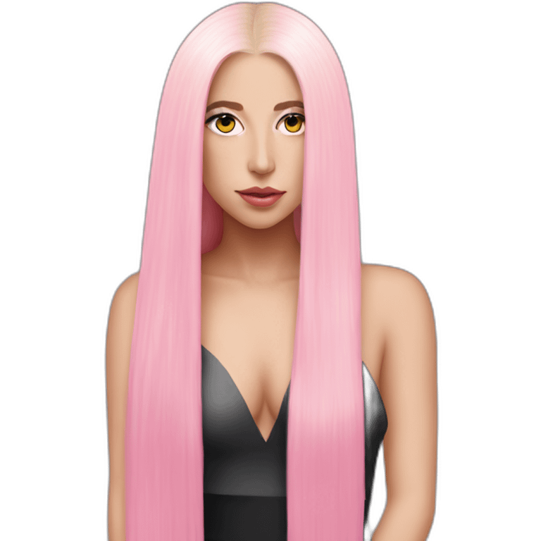 Lady Gaga On Chromatica,pink long straight hair emoji