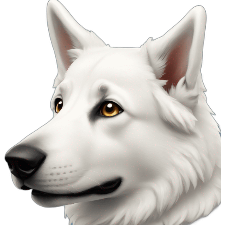 White shepherd space emoji