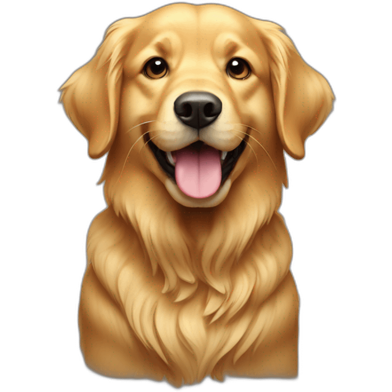 golden retriever plays emoji