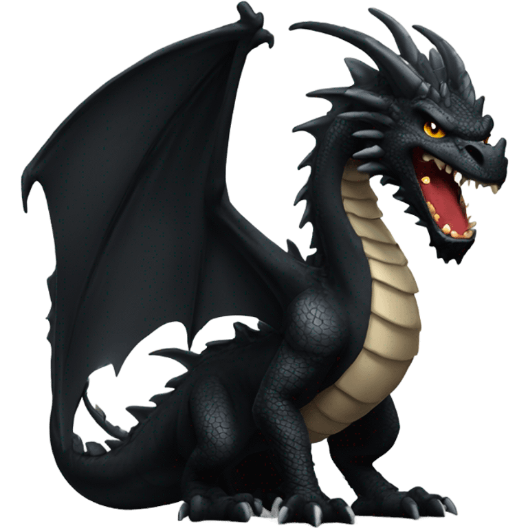 angry black dragon full body emoji