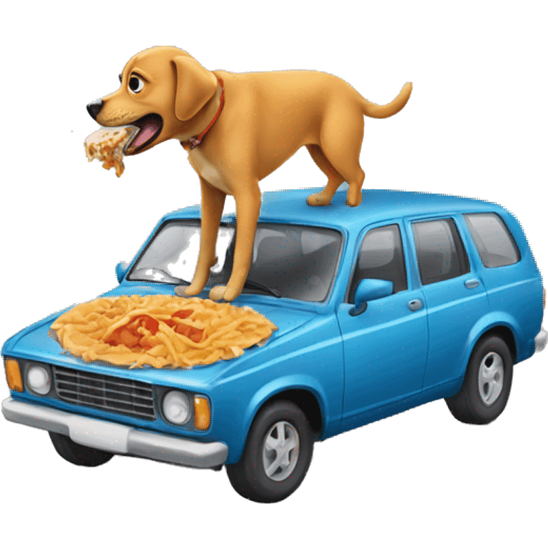 Dog eating car emoji