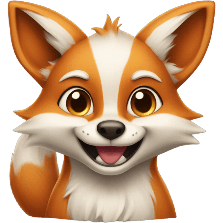 kawaii fox crazy emoji