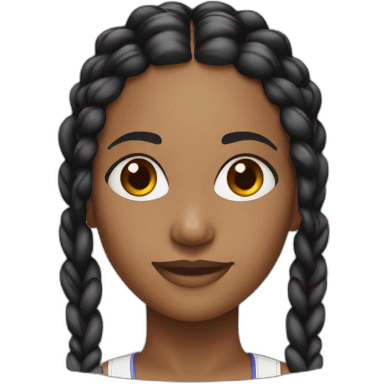 Beautiful Black women with braids sport emoji