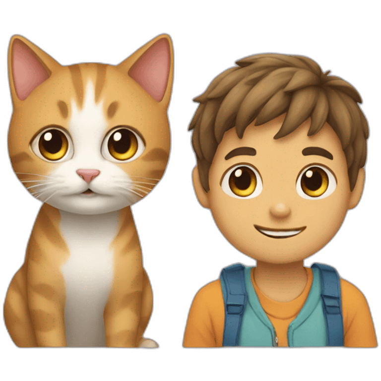 Cat and boy emoji