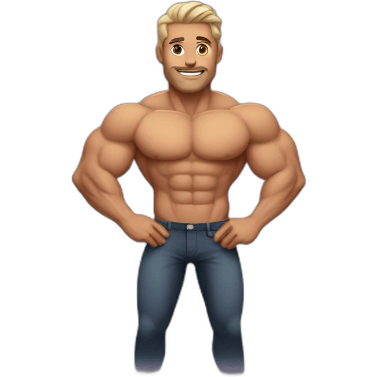 confident man with muscles emoji