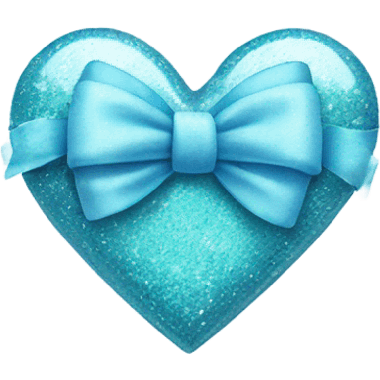 pastel blue sparkly heart with bow emoji