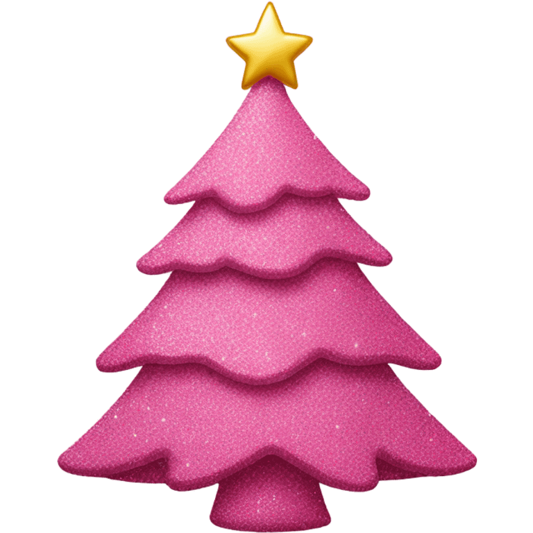 Pink Christmas tree with glitter emoji