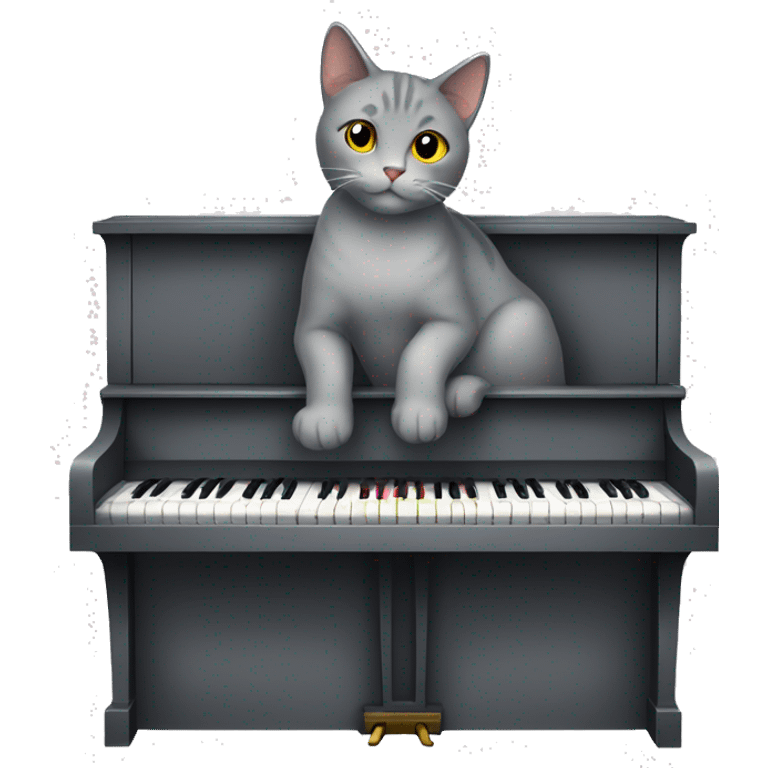 Gray cat in the piano emoji