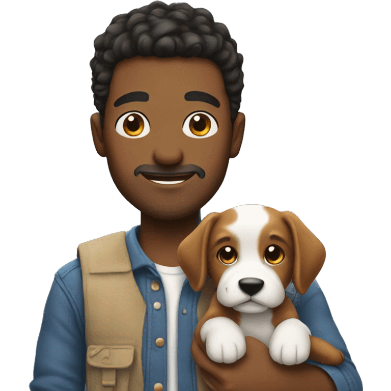 guy with a puppy emoji