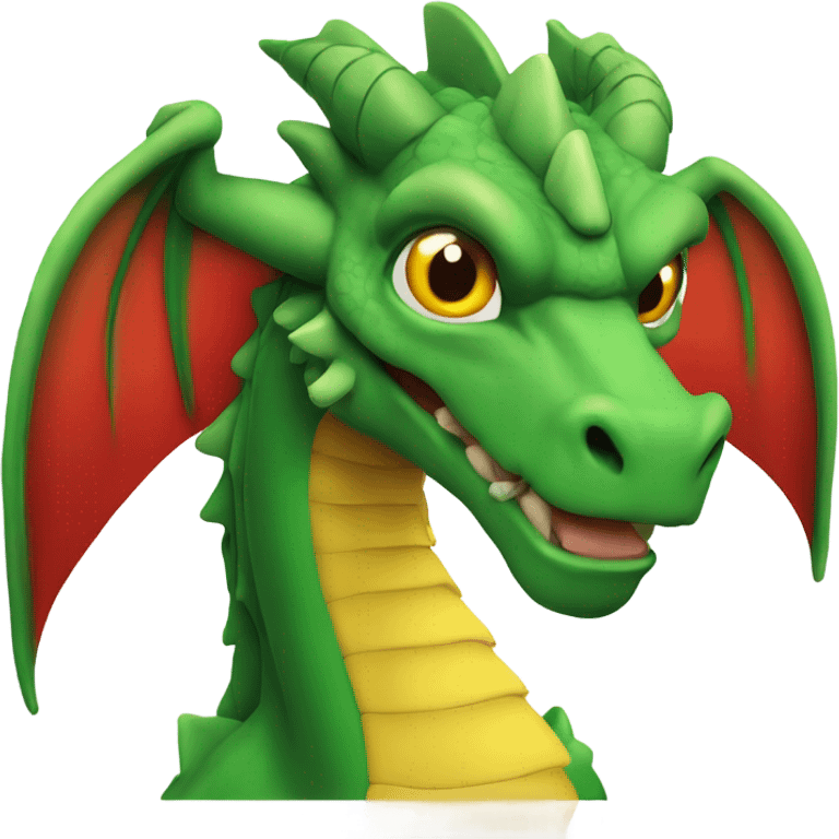 the head of a graoully dragon, green body and red back and green / yellow wings emoji