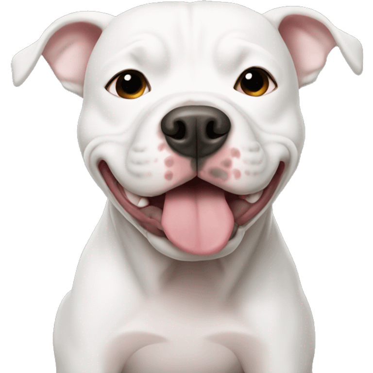 White pitbull pooping emoji