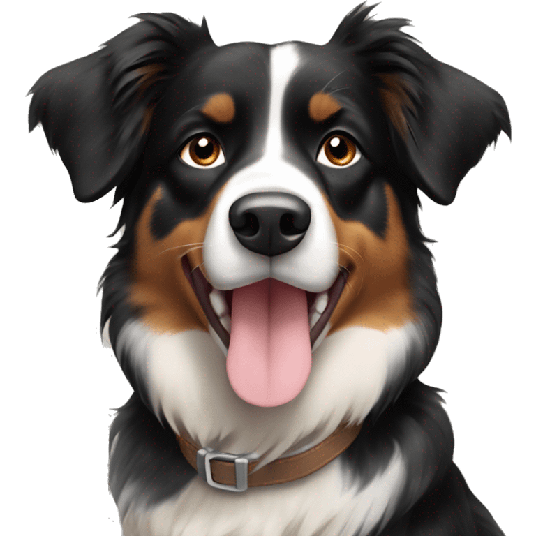 Black and tan Australian shepherd dog mostly black emoji