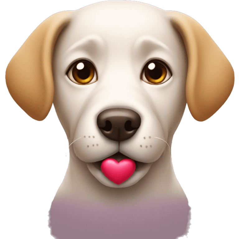 Dog with hearts emoji