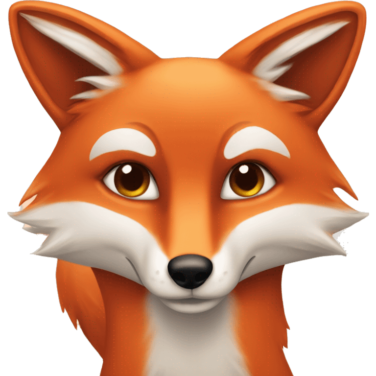 lush red fox face with heart shaped eyes emoji