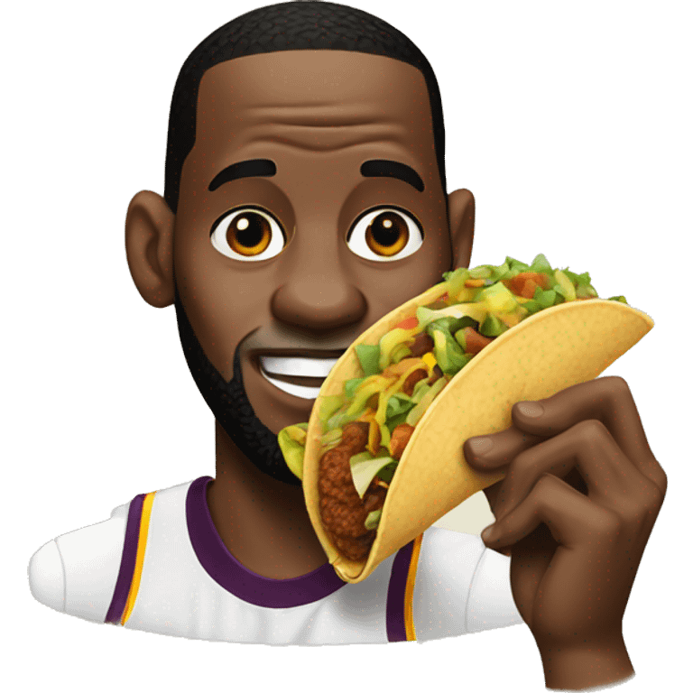 LeBron eating a taco emoji