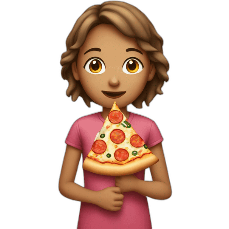 Girl eating pizza  emoji