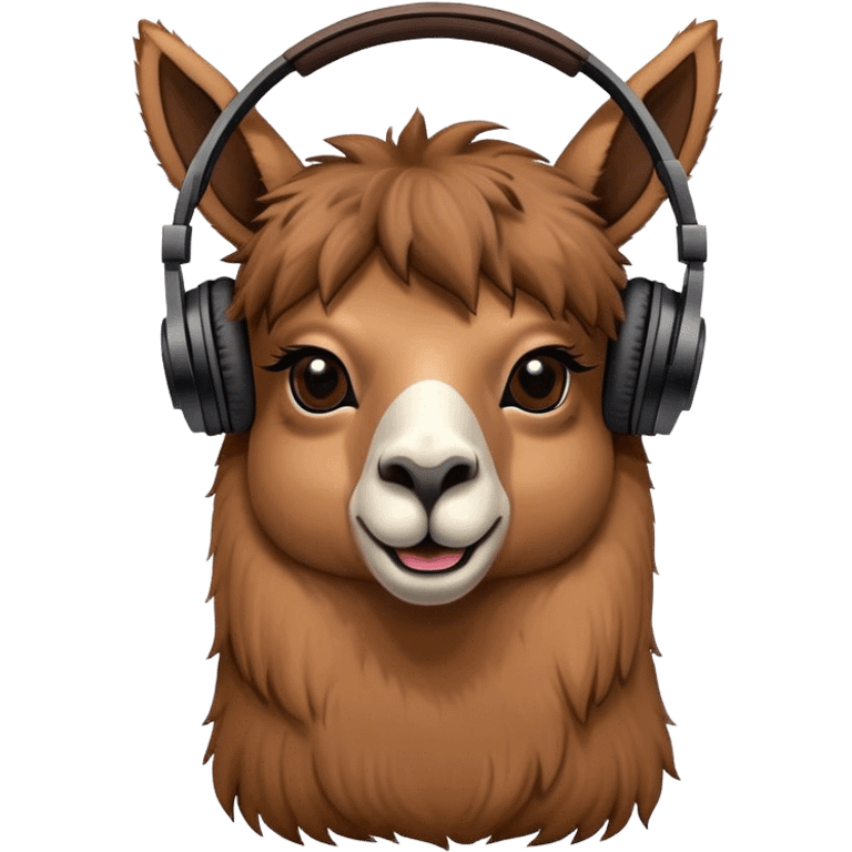 a profile of a llama listen to music with headphones  emoji