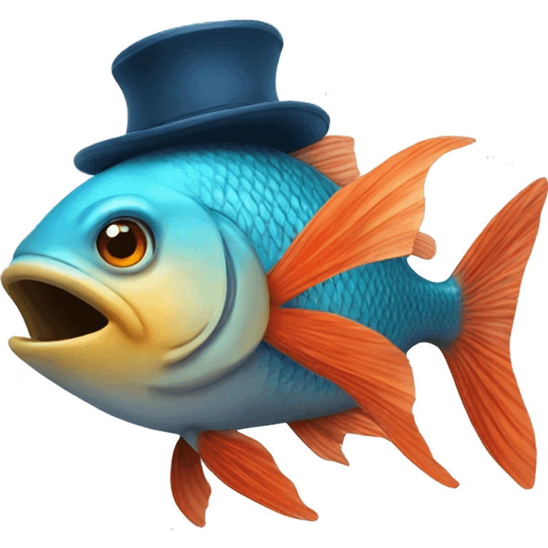 Fish wearing a hat  emoji