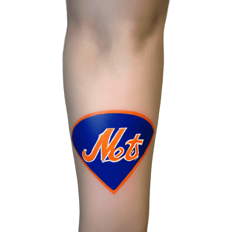 NY Mets logo tattooed on arm emoji