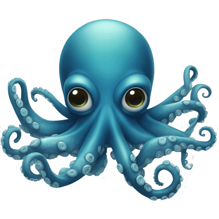 A deep-sea blue octopus designed to evoke a chilling sense of fear emoji