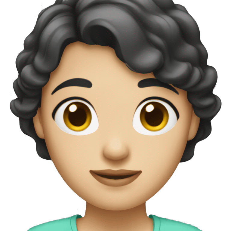 a wihte woman with short black hair emoji