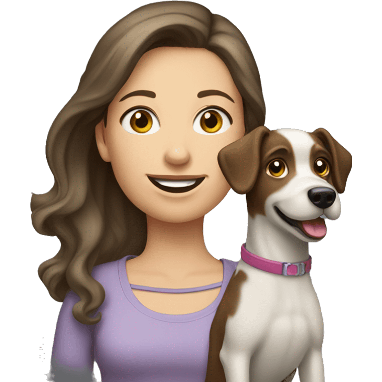 Caucasian  brunette dog walker  emoji