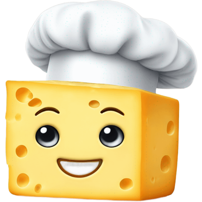 A block of cheese wearing a chefs hat? emoji