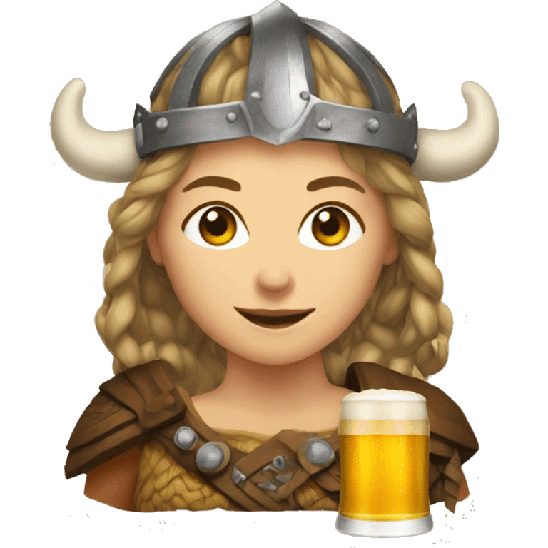 viking woman beer emoji