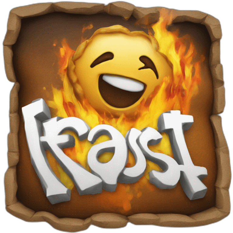 A graffiti spelling the word "Roast" emoji