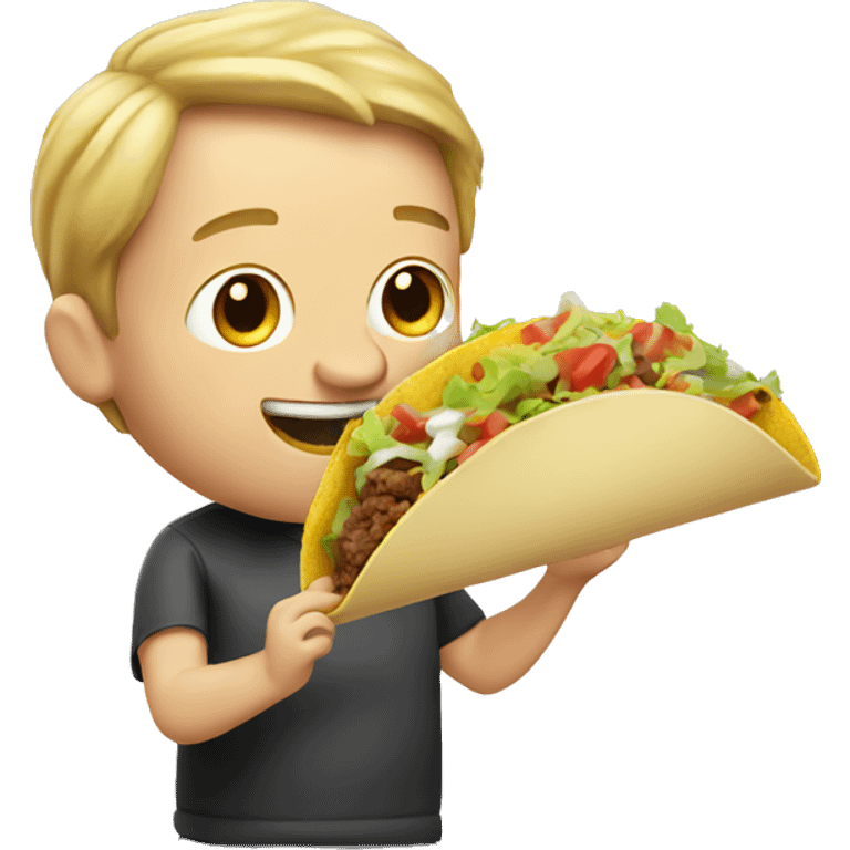 White man eating tacos emoji