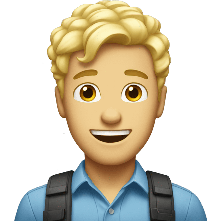 blonde hair guy who looks excited  emoji