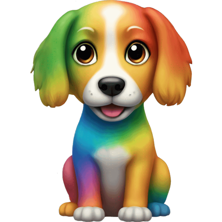 a rainbow coloured dog emoji