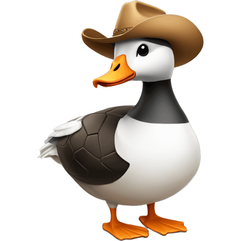 Goose with cowboy hat and soccer ball emoji