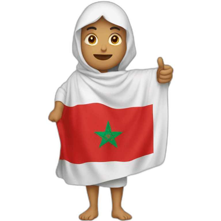 Une main  avec le drapeau du Maroc emoji