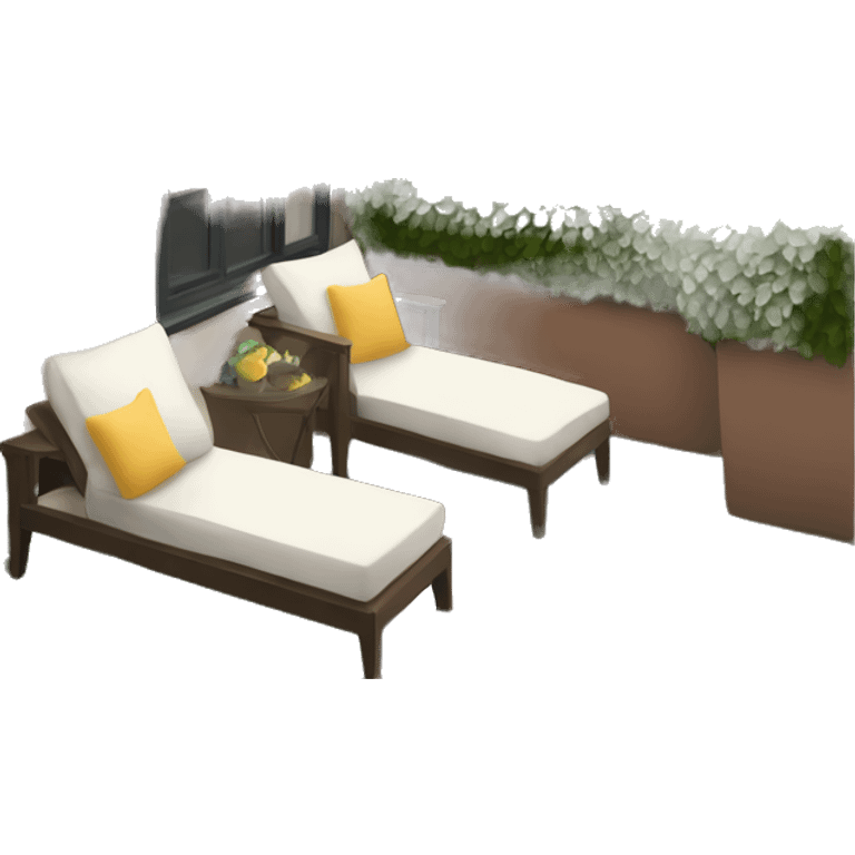 Private balcony with lounge couch emoji