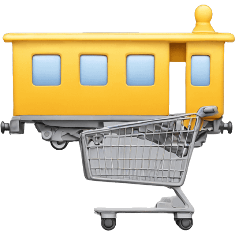 a train made of shopping cart emoji