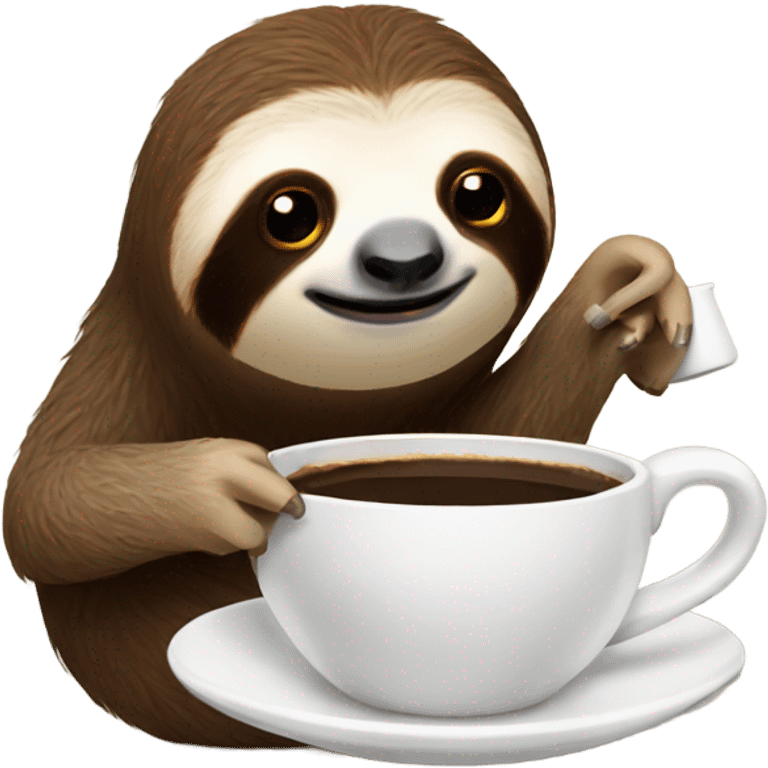 sloth drinking coffee emoji