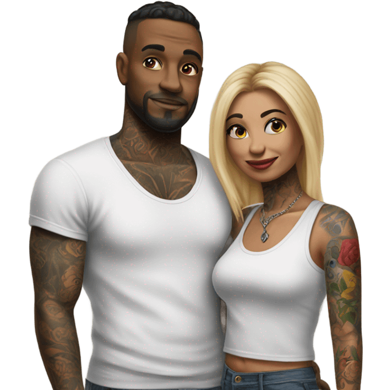 Hyper Realistic tattooed couple  emoji