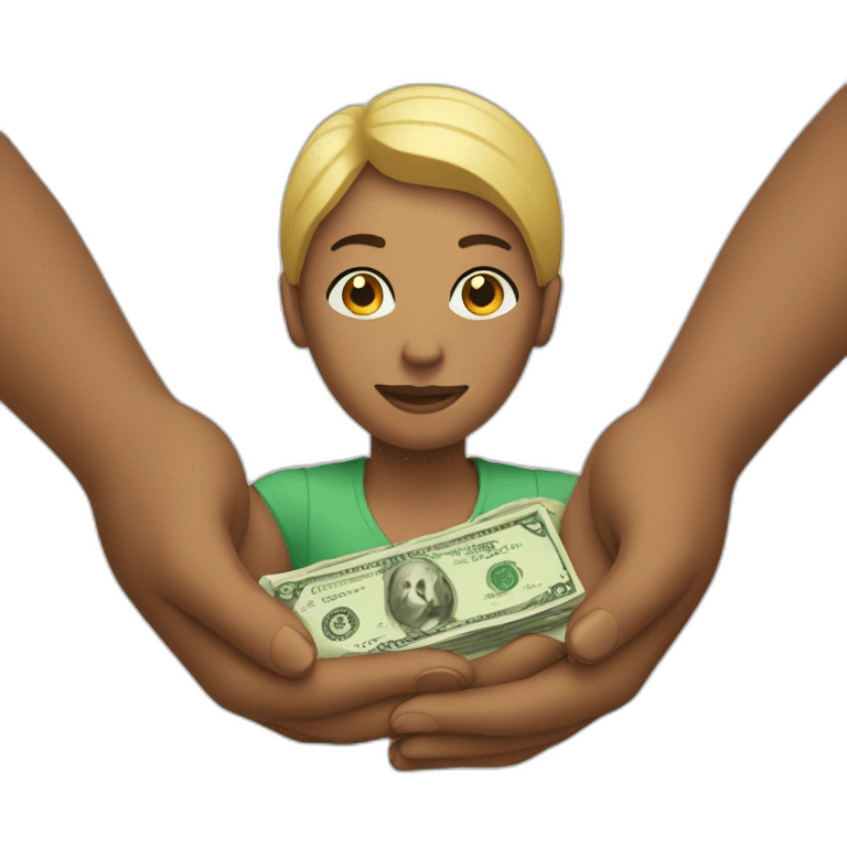 A person with a money in her hand emoji