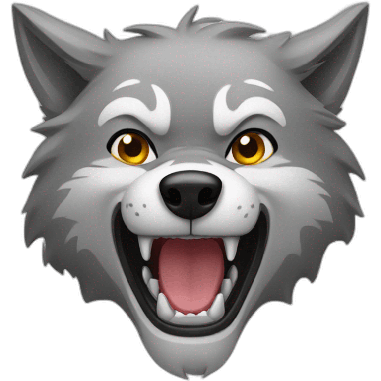 female wolf growling emoji