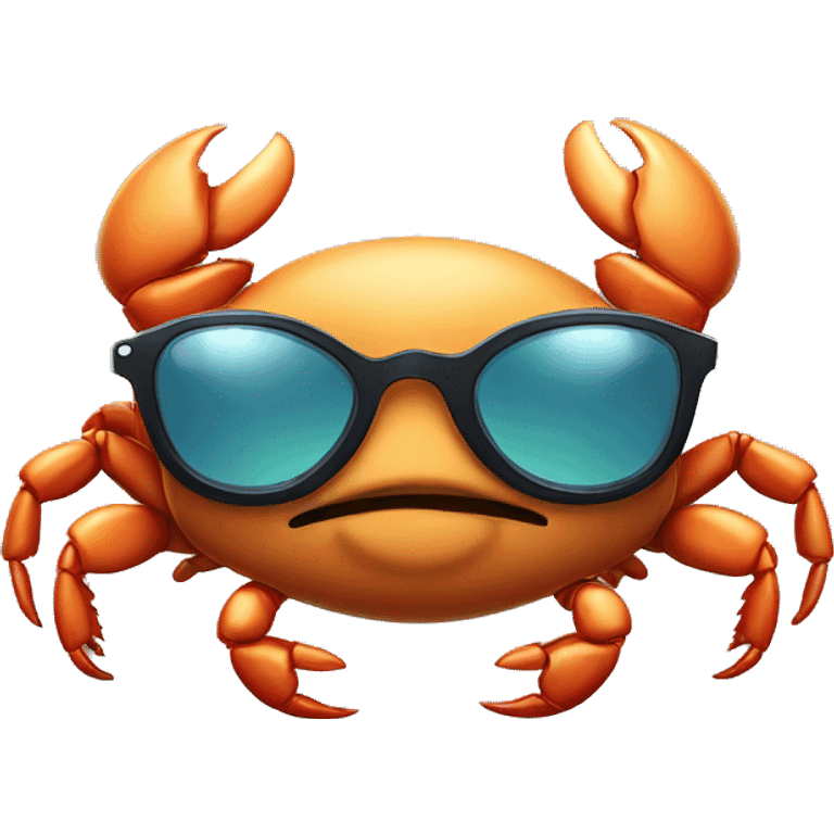 Crab wearing aviator glasses emoji