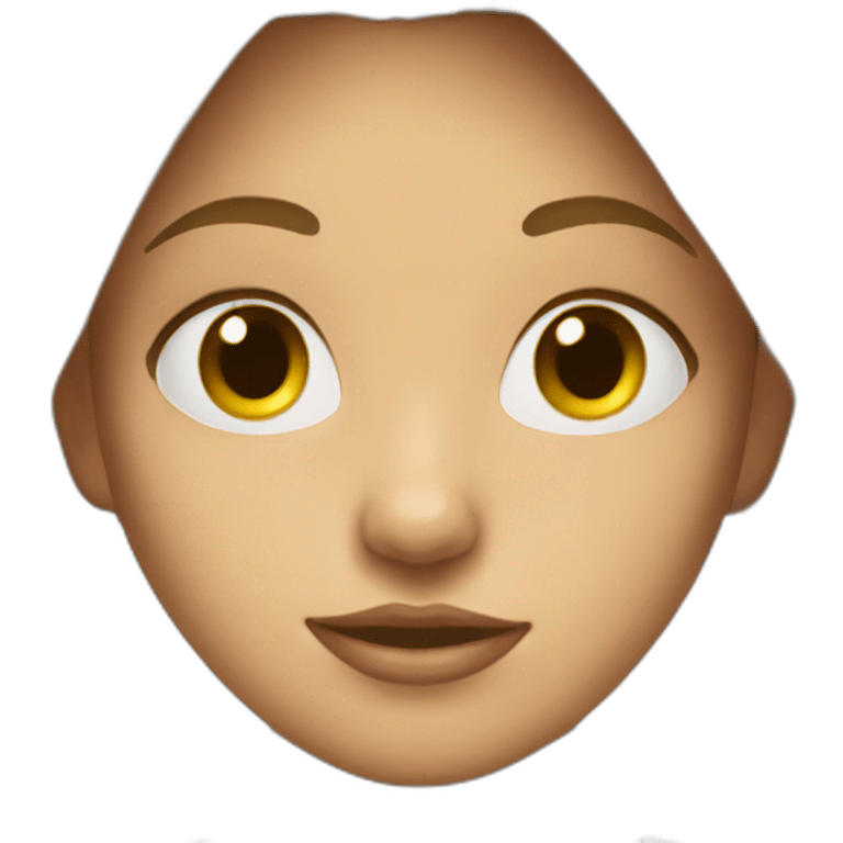 Girl with hidden face emoji